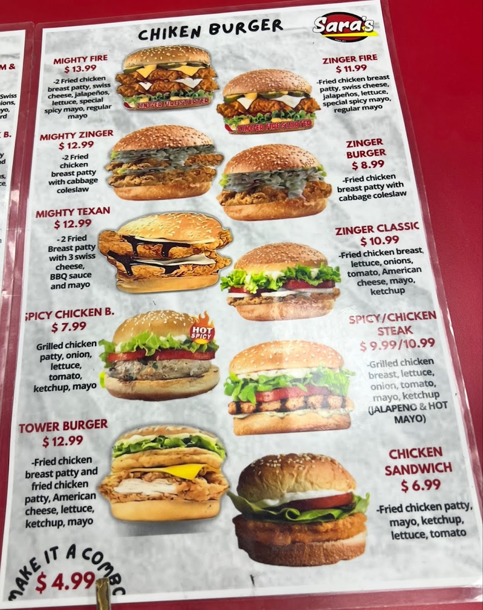 Menu Sara's Halal Burgers & Nyc Gyro-5