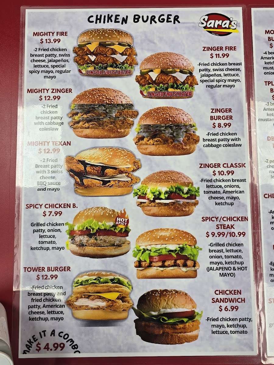 Menu Sara's Halal Burgers & Nyc Gyro-8